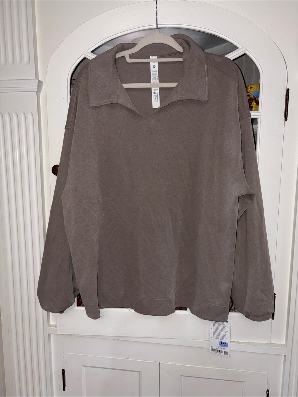 NWT lululemon athletica Softstreme Pique Oversized Polo Pullover Sweatshirt xl